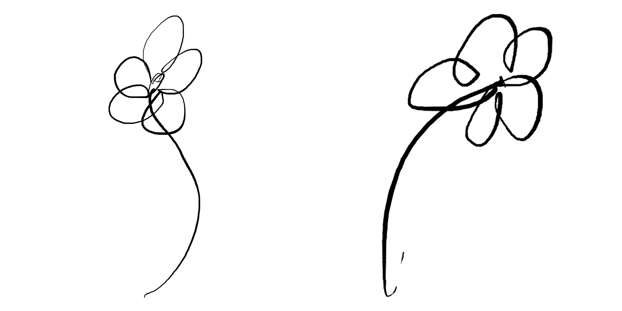 Patrick H. Winston free-hand flower sketches.